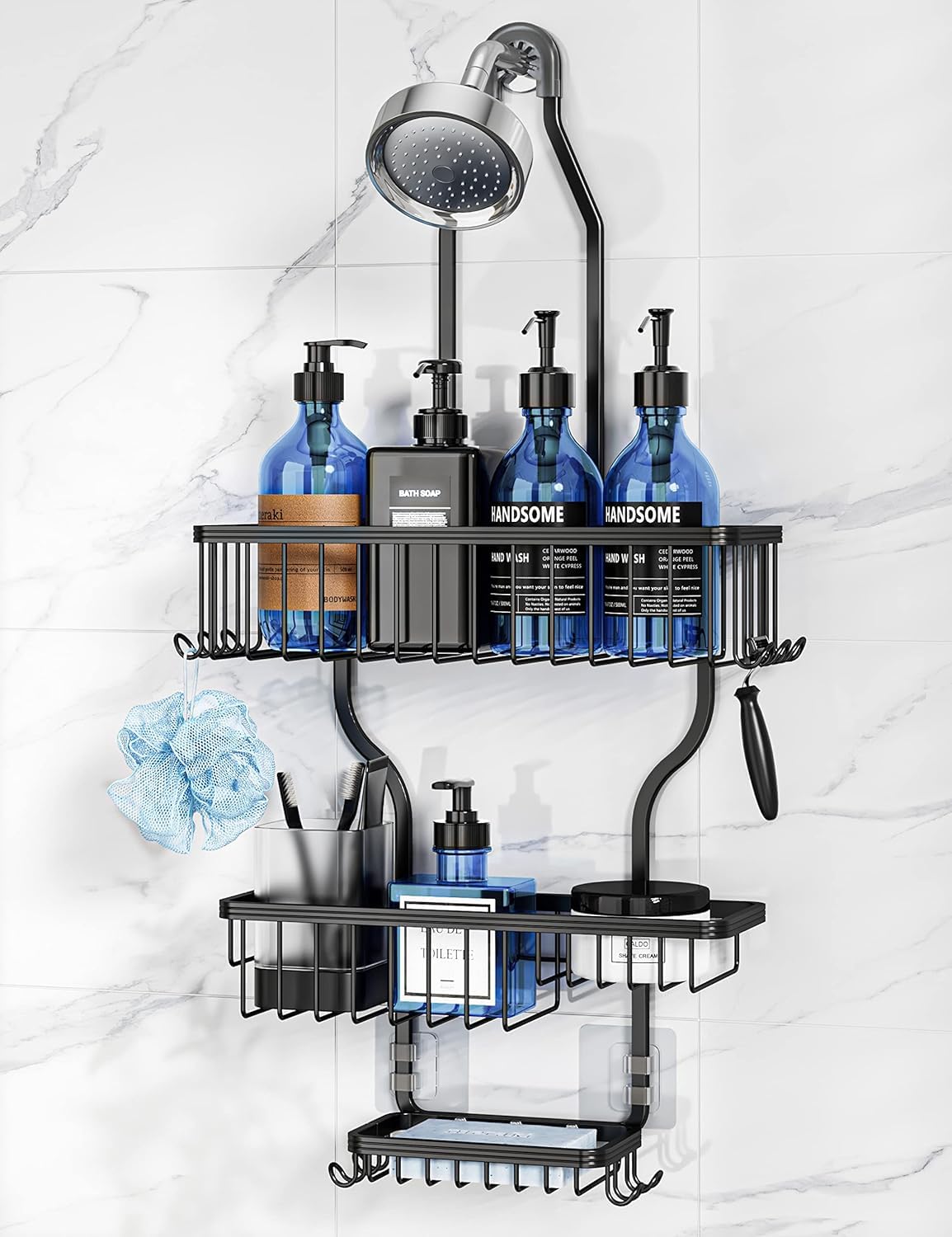 YASONIC Never Rust Hanging Shower Caddy Aluminum Organizer