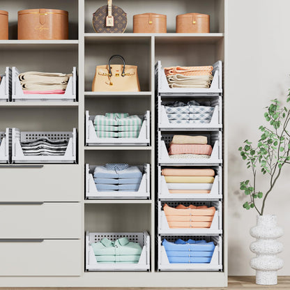 Stackable Closet Storage Bins Basket 5 Pack Organizer