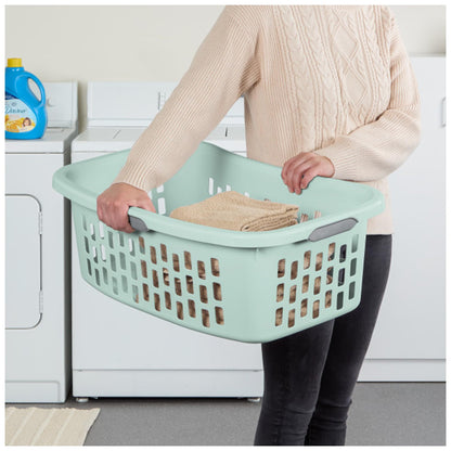 Stackable Plastic Laundry Basket with Handles 1 5 Bushel Capacity