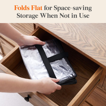 Clear Clothes Storage Bags 45L Zipper Bedding Organizer