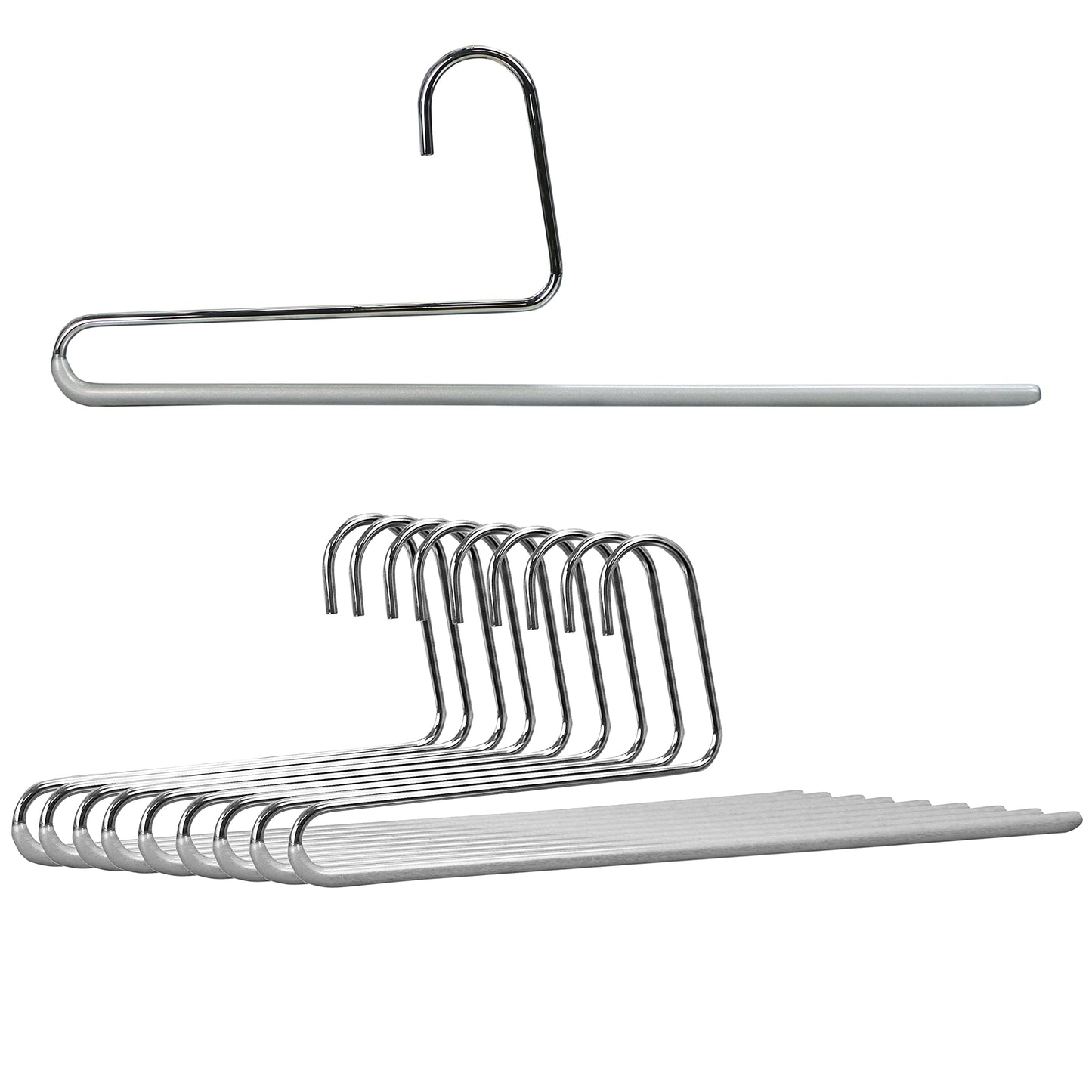 Non-Slip Space Saving Clothes Hangers with Rod 10-Pack