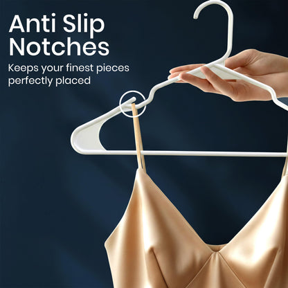 Plastic Space Saving Clothes Hangers 200 Pack White