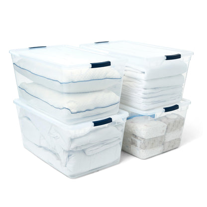 Stackable Clear Storage Box with Lid BPA Free Made in USA