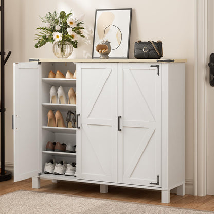 5 Tier Shoe Storage Cabinet Farmhouse Shoe Rack