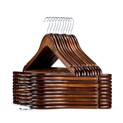 Wooden Suit Hangers 10-30 Pack Space Saving Design