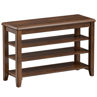 Entryway Shoe Bench Storage with Cushion Shelves