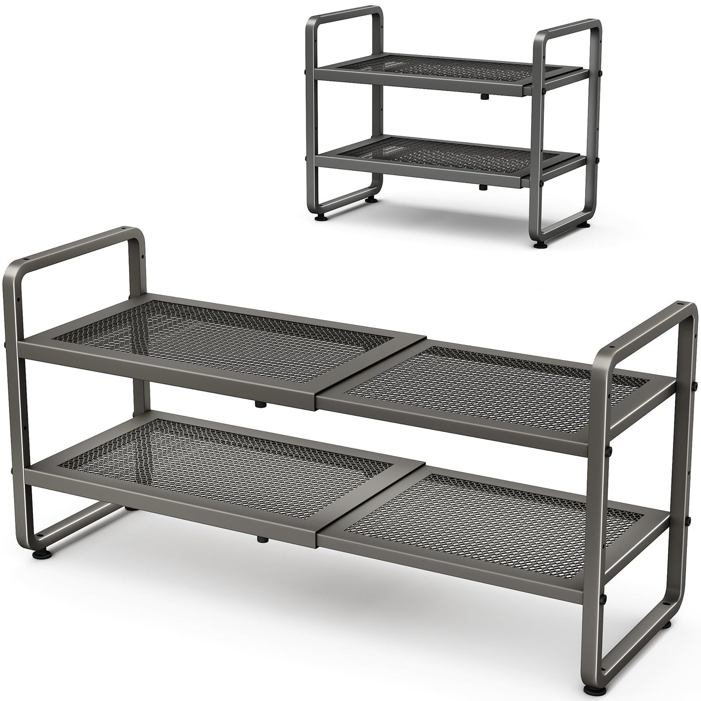 Expandable Stackable Metal Shoe Rack Organizer Shelf