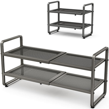 Expandable Stackable Metal Shoe Rack Organizer Shelf