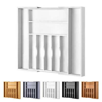 Oridom Expandable Bamboo Kitchen Drawer Organizer