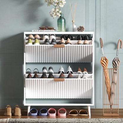 Narrow Shoe Cabinet Storage with Flip Drawer Entryway Organizer