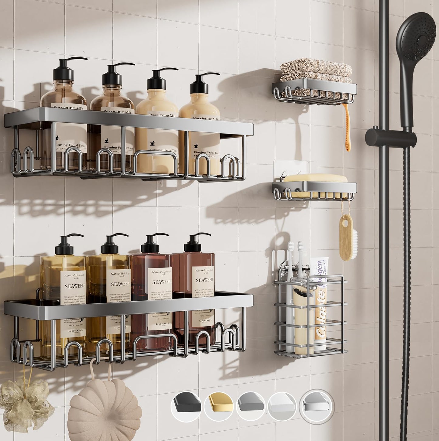 Stackable Shower Caddy Bathroom Organizer No Drill