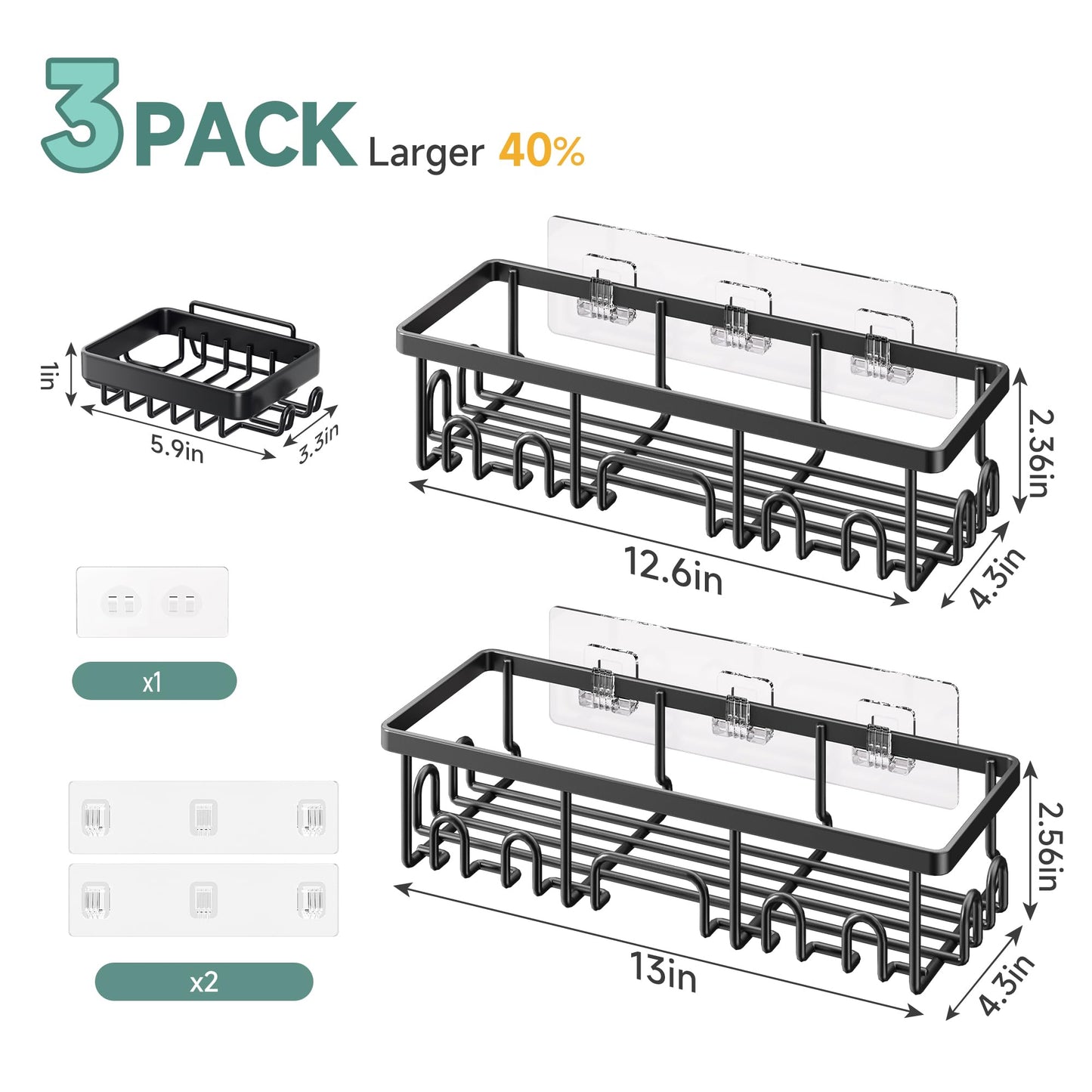 Stackable Shower Caddy Bathroom Organizer No Drill