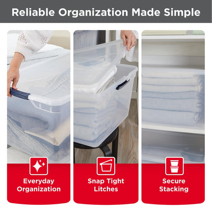 Stackable Clear Storage Box with Lid BPA Free Made in USA