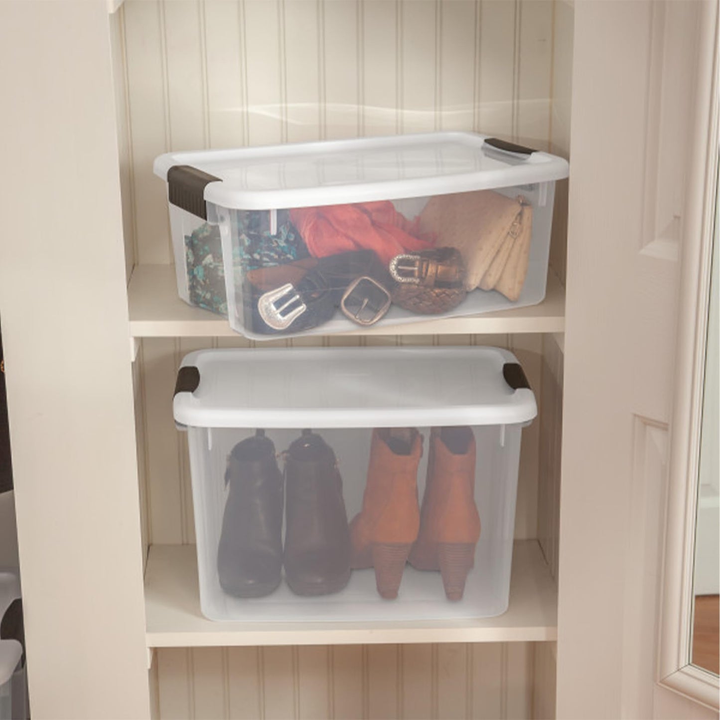 Stackable Clear Latching Storage Box Heavy Duty Organizer