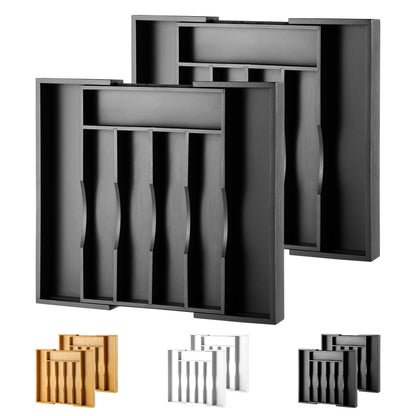 Oridom Expandable Bamboo Kitchen Drawer Organizer