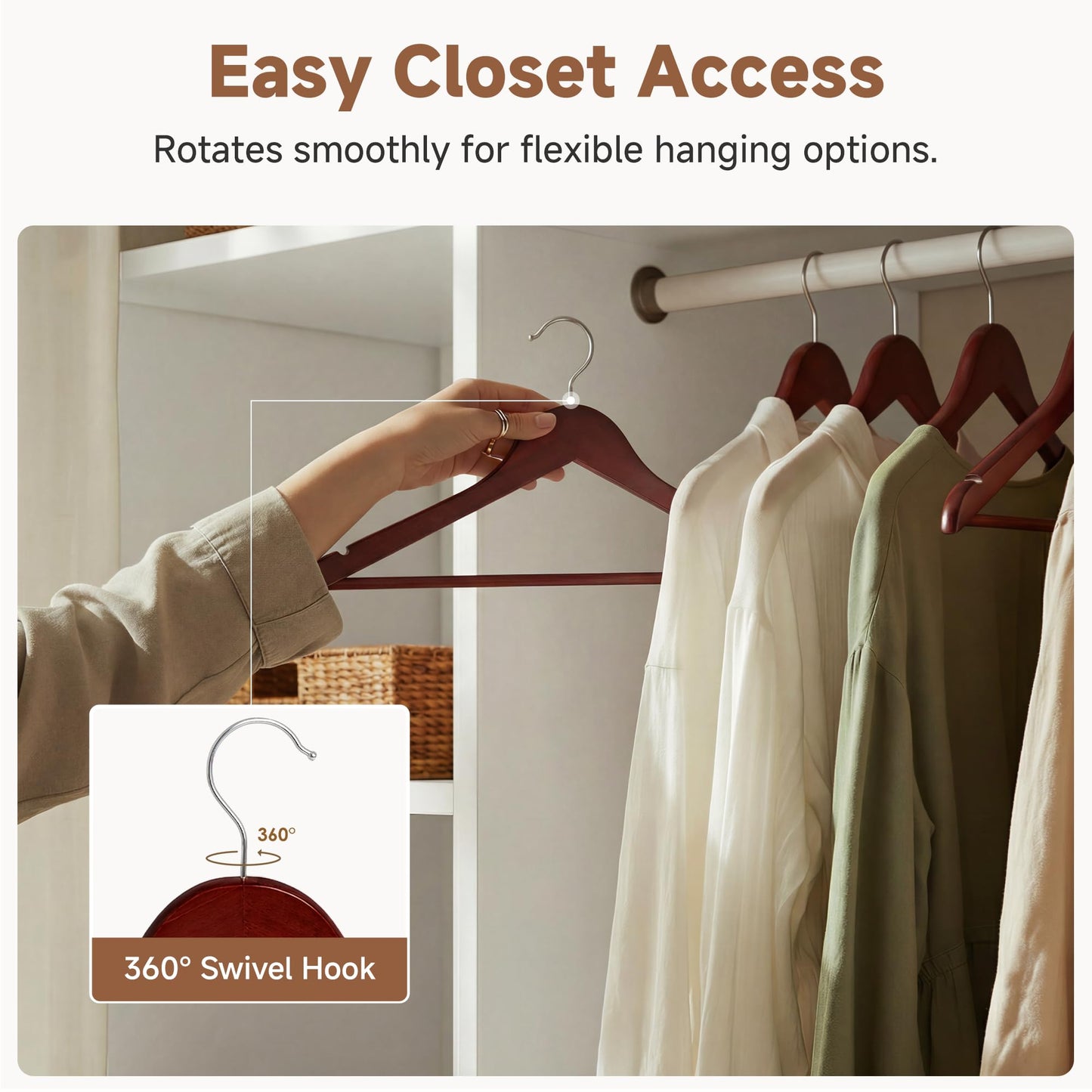 Wooden Coat Clothes Hangers Durable Closet Organizer