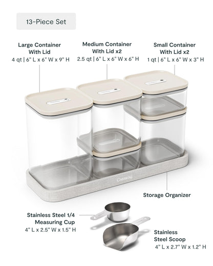 Airtight Glass Food Storage Containers with Stackable Lids
