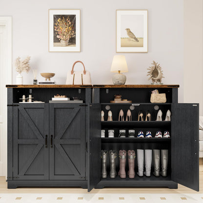 5 Tier Shoe Storage Cabinet Farmhouse Shoe Rack