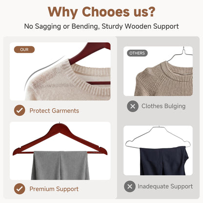 Wooden Coat Clothes Hangers Durable Closet Organizer