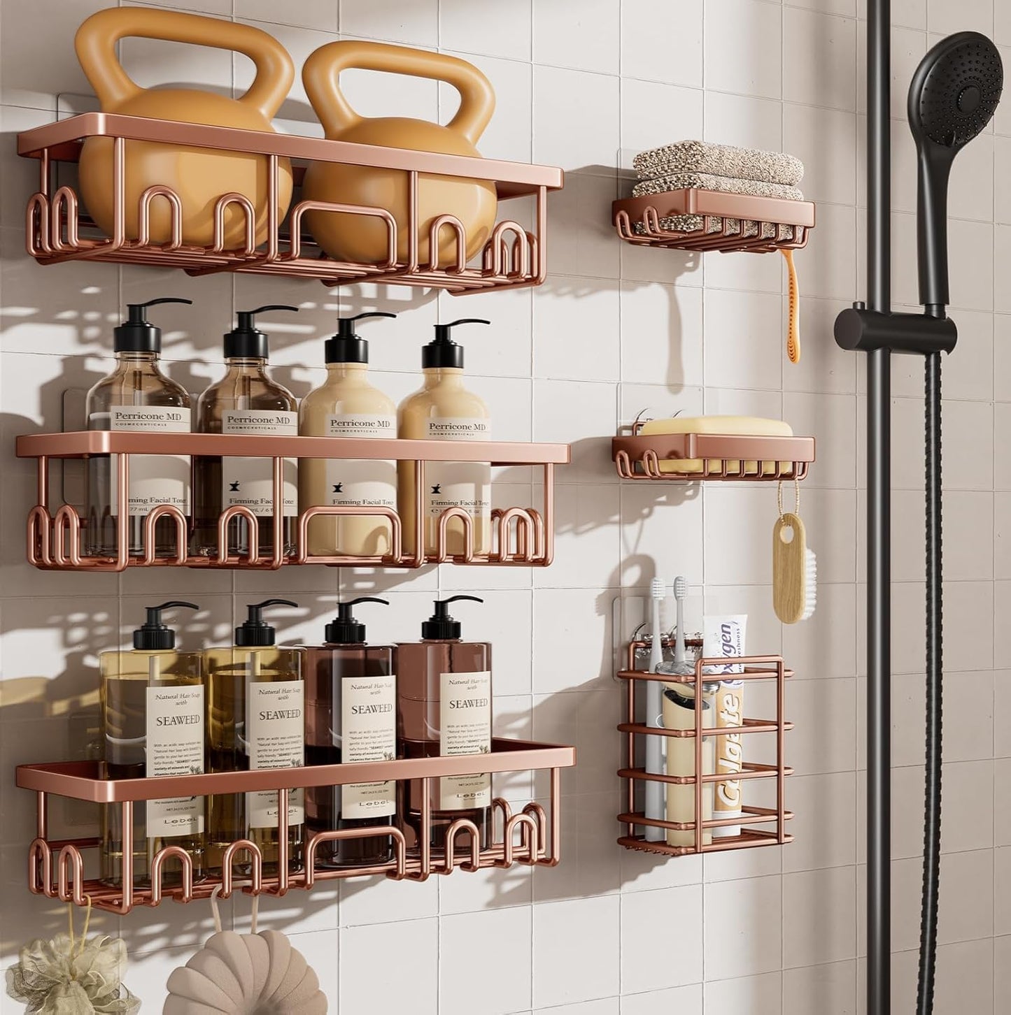 Stackable Shower Caddy Bathroom Organizer No Drill