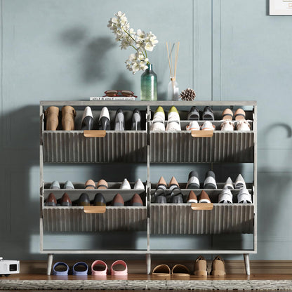 Narrow Shoe Cabinet Storage with Flip Drawer Entryway Organizer