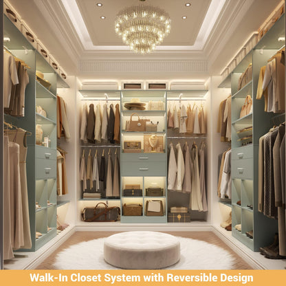 Kids Closet System with Drawers Hanging Shelving 8FT