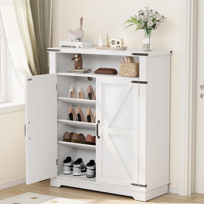 5 Tier Shoe Storage Cabinet Farmhouse Shoe Rack