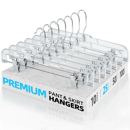 Clear Adjustable Clip Hangers for Pants Skirts Shorts