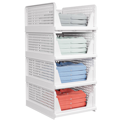 Stackable Closet Storage Bins Basket 5 Pack Organizer