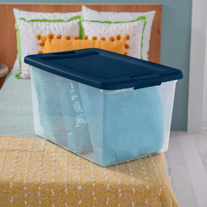 64QT Stackable Clear Storage Bins with Lids