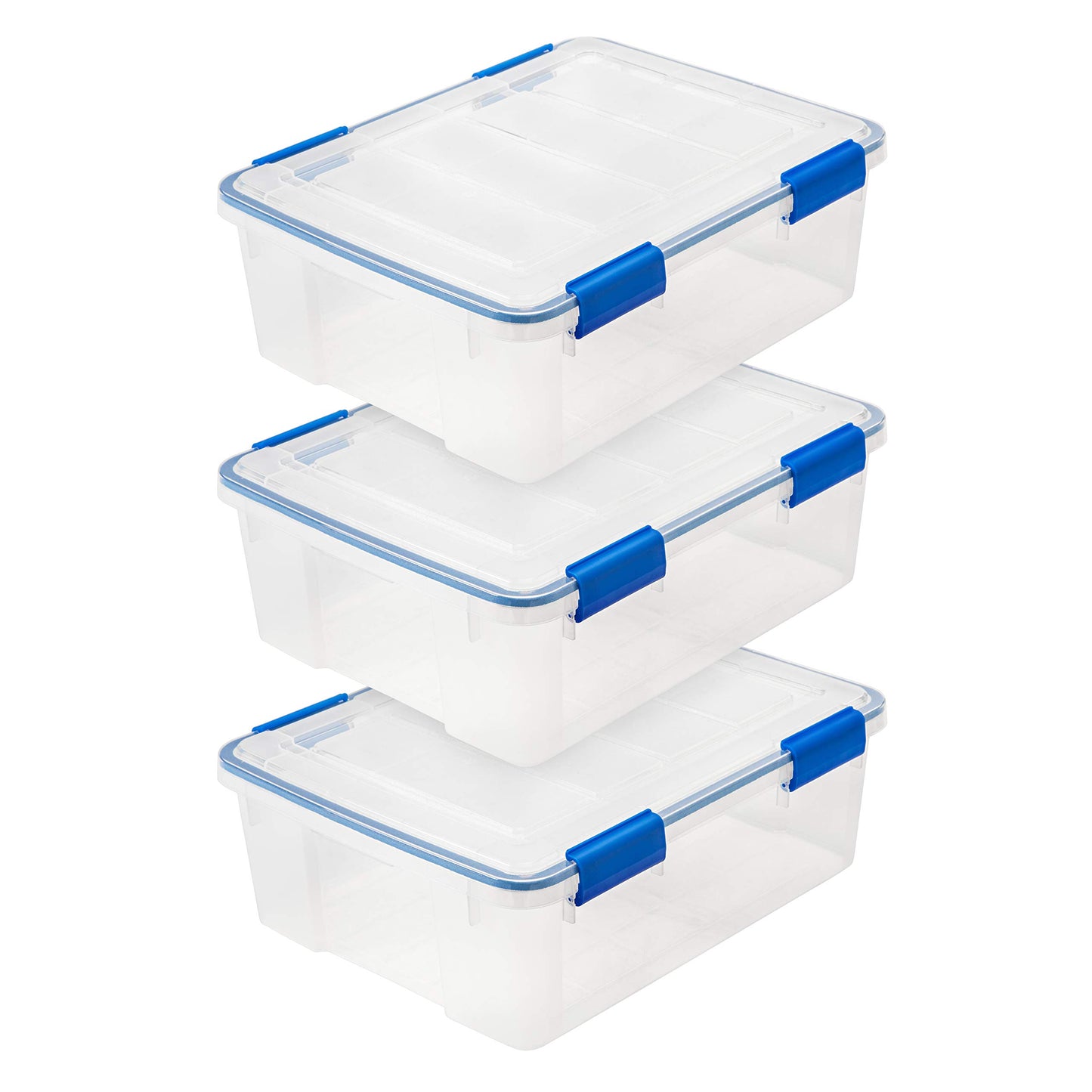 Stackable Weatherproof Plastic Storage Box with Lid Blue