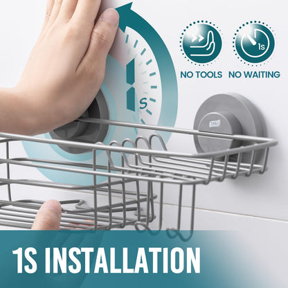 TAILI Suction Shower Caddy with 4 Hooks