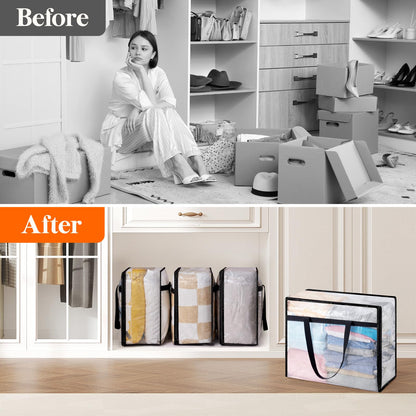 Clear Blanket Storage Bag Foldable Zipper Organizer