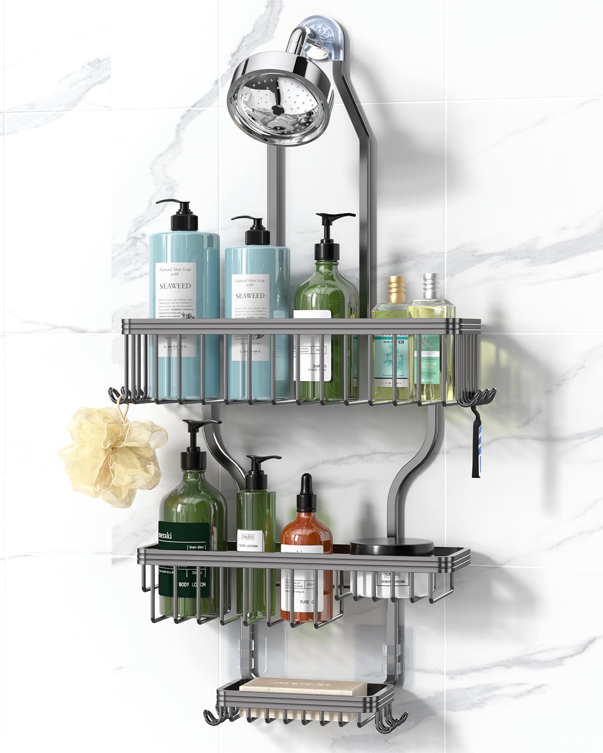YASONIC Never Rust Hanging Shower Caddy Aluminum Organizer