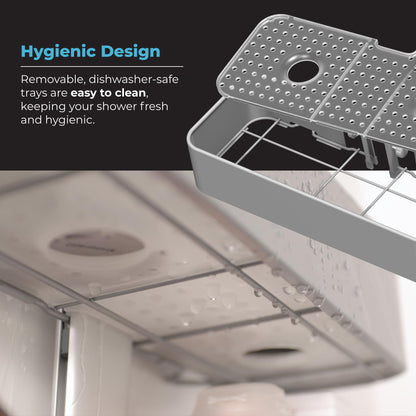 Rust Resistant Shower Caddy Adjustable Shelves Bathroom Organizer