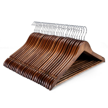 Wooden Suit Hangers 10-30 Pack Space Saving Design