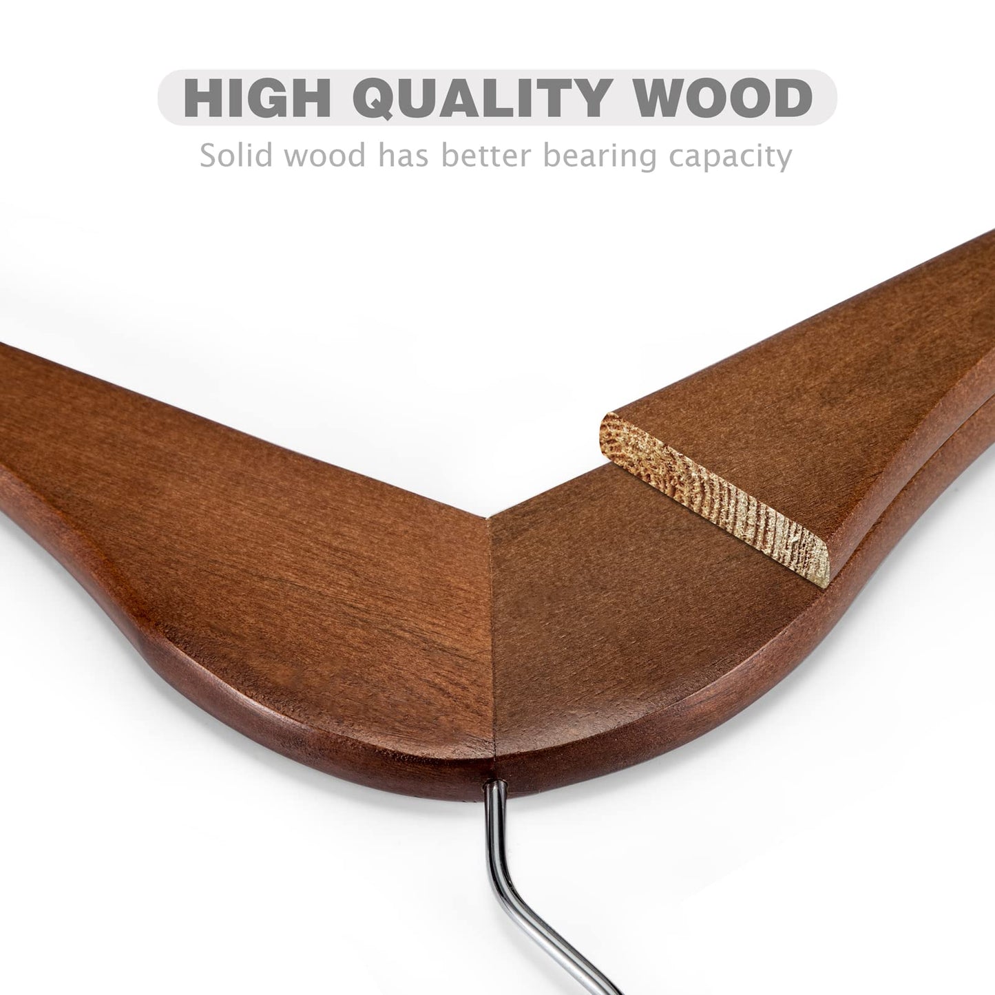 Wooden Suit Hangers 10-30 Pack Space Saving Design