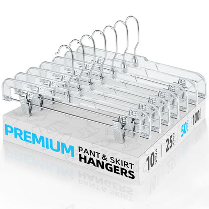 Clear Adjustable Clip Hangers for Pants Skirts Shorts