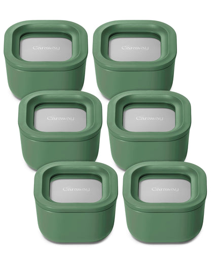 Glass Food Storage Set Ceramic Coated Lids Microwave Safe