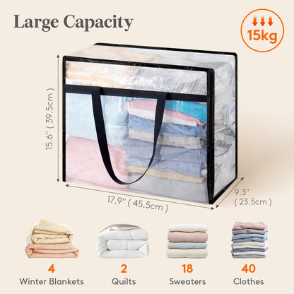 Clear Blanket Storage Bag Foldable Zipper Organizer