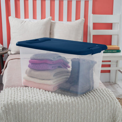 64QT Stackable Clear Storage Bins with Lids