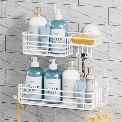 TAILI Suction Shower Caddy with 4 Hooks