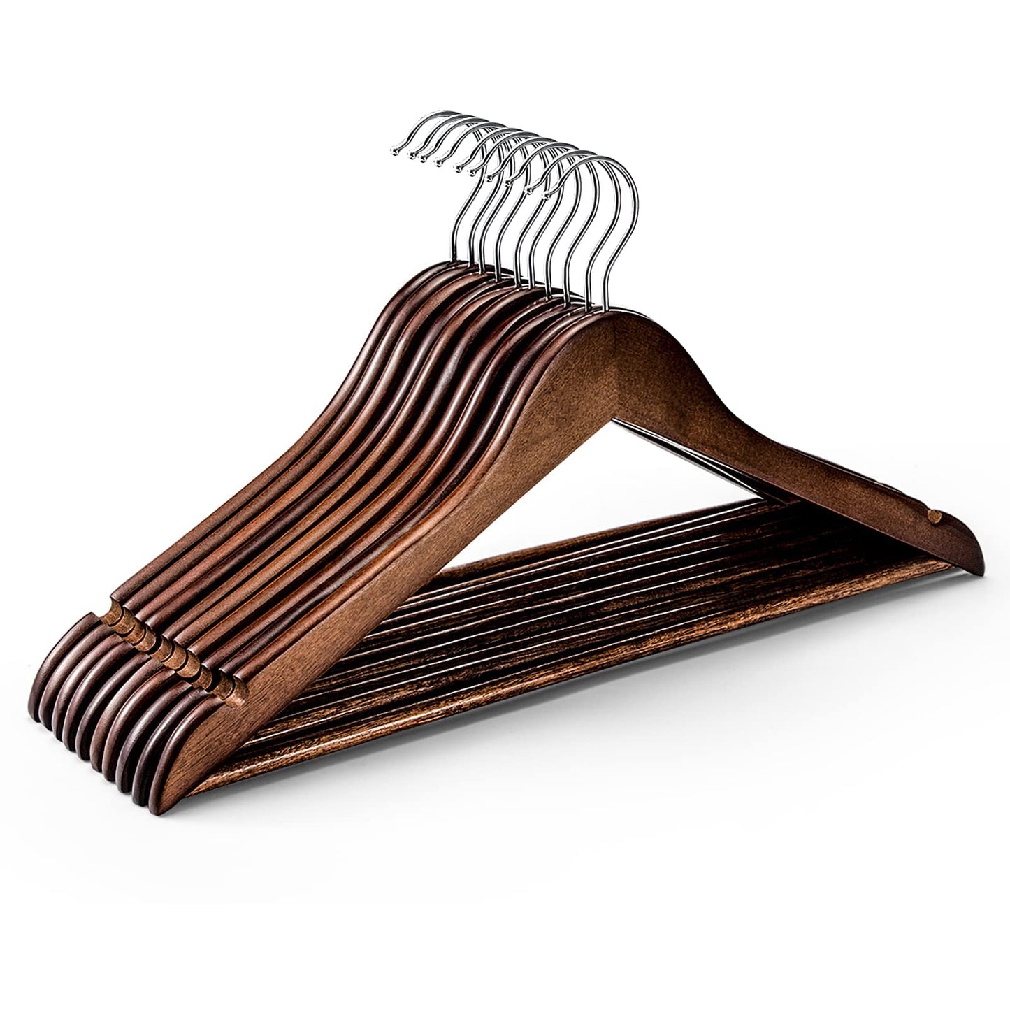 Wooden Suit Hangers 10-30 Pack Space Saving Design