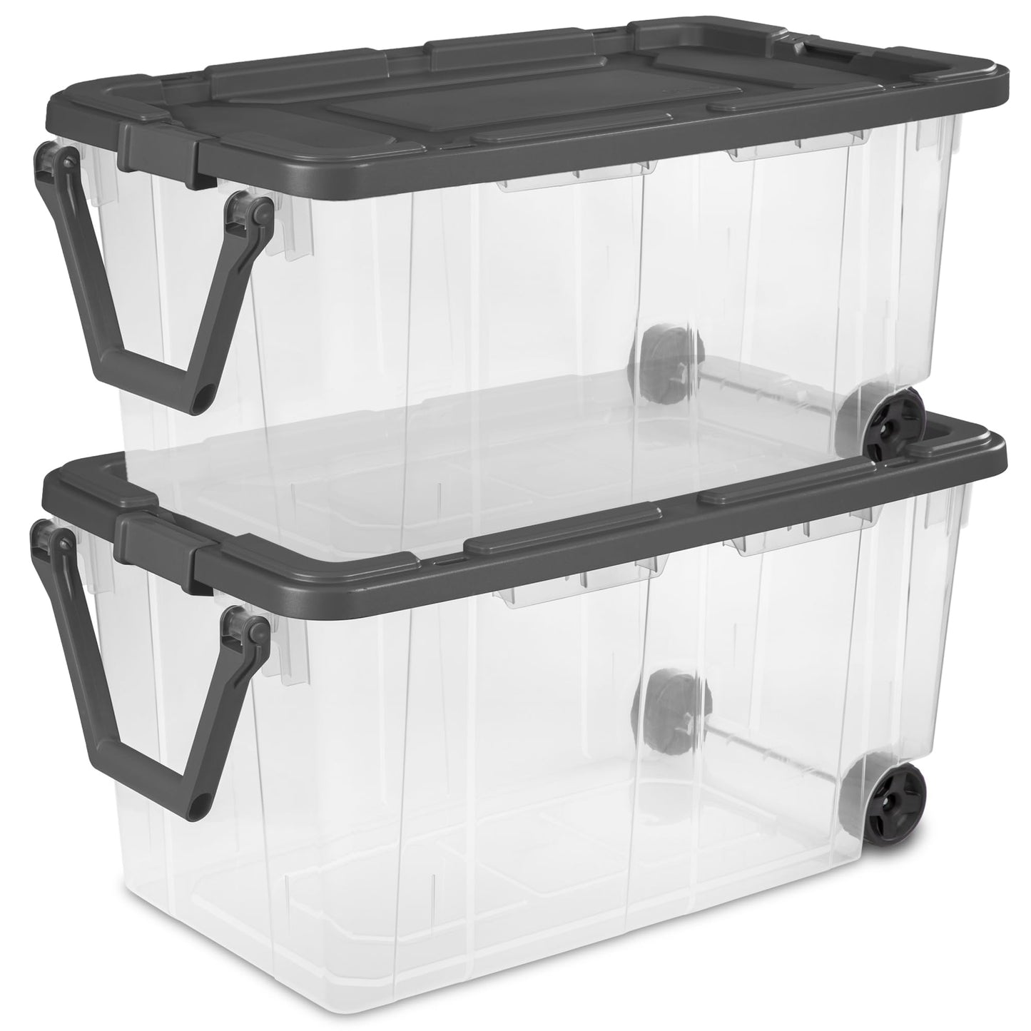 Stackable Clear Storage Bins with Latching Lids
