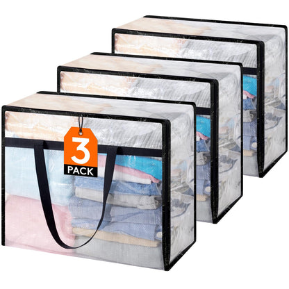 Clear Blanket Storage Bag Foldable Zipper Organizer