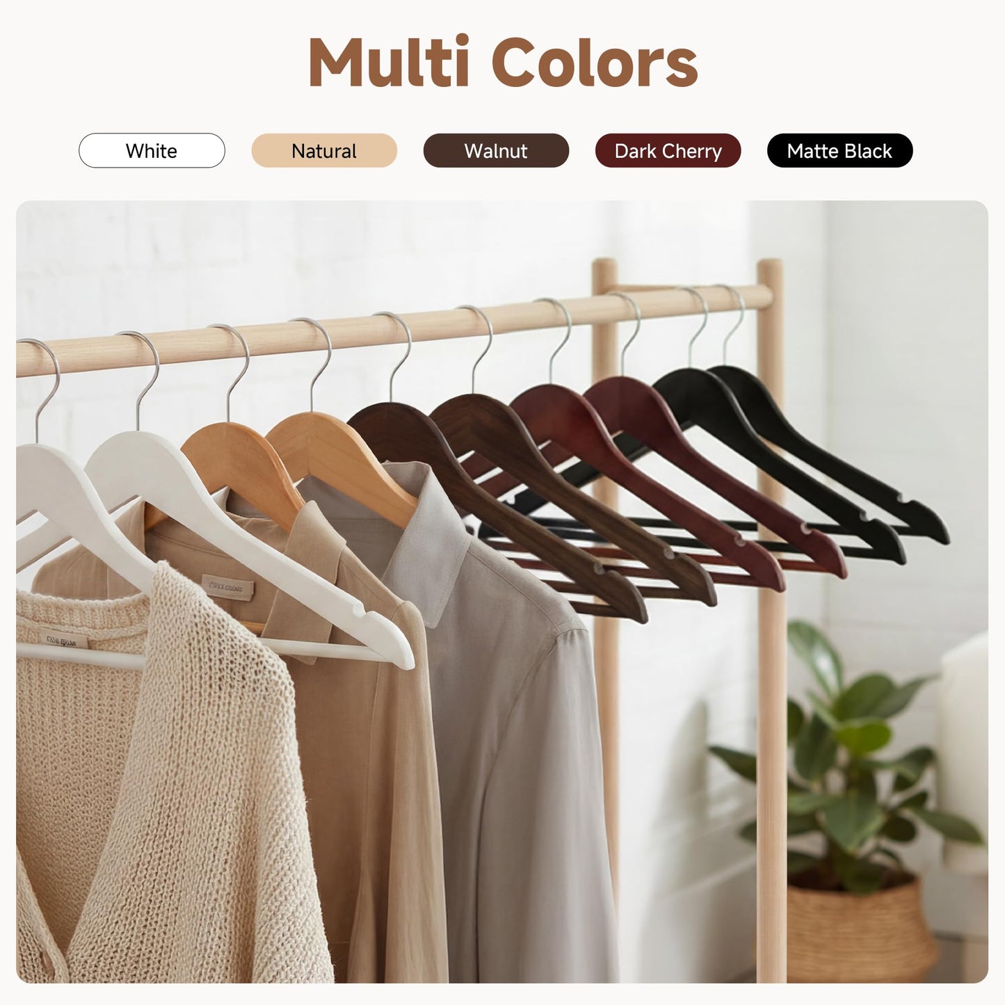 Wooden Coat Clothes Hangers Durable Closet Organizer