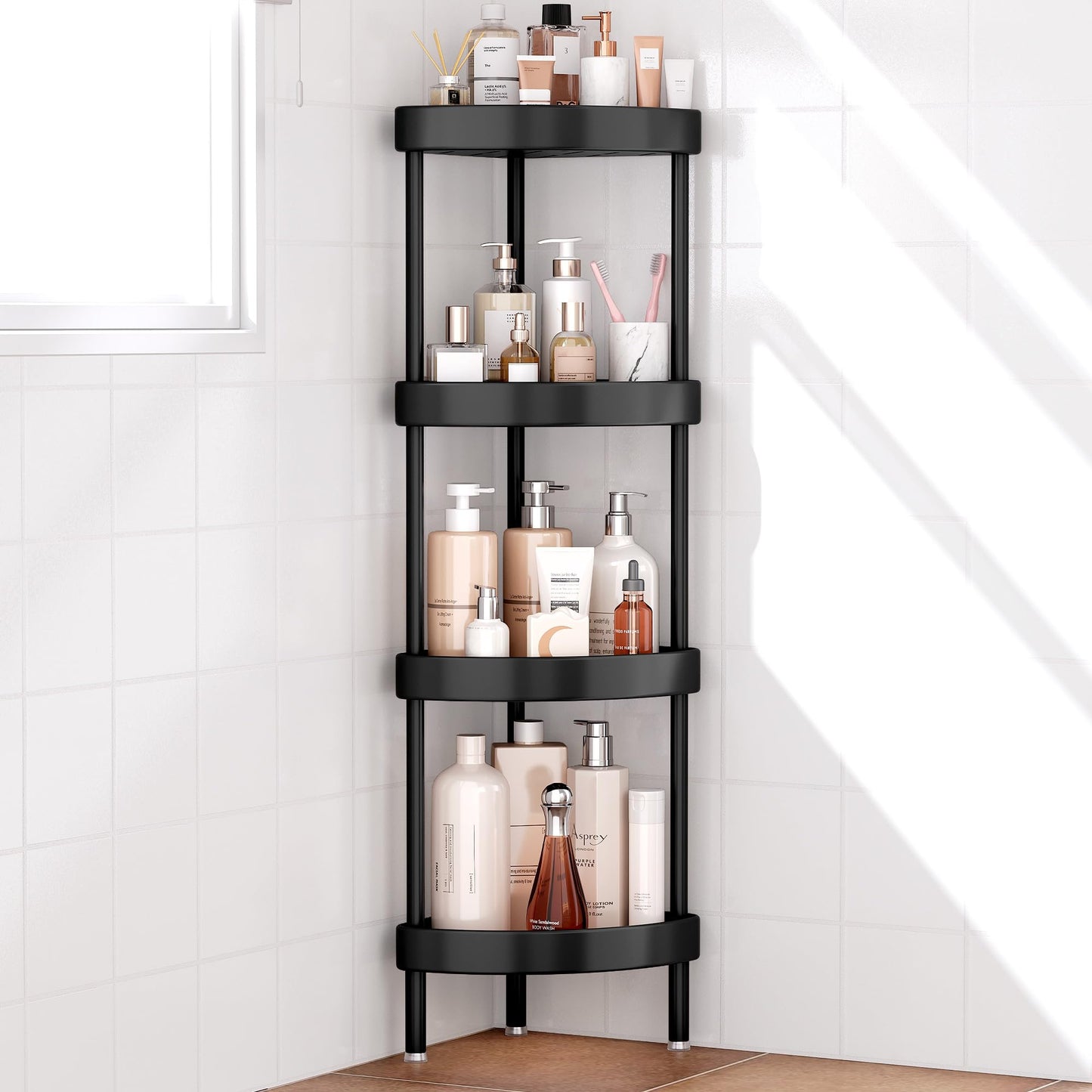 Corner Shower Caddy Adjustable Rustproof Aluminum Organizer