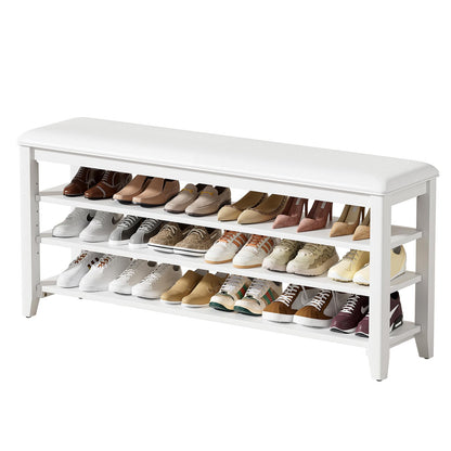 Entryway Shoe Bench Storage with Cushion Shelves