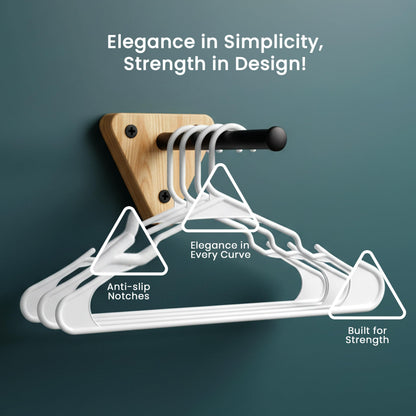 Plastic Space Saving Clothes Hangers 200 Pack White
