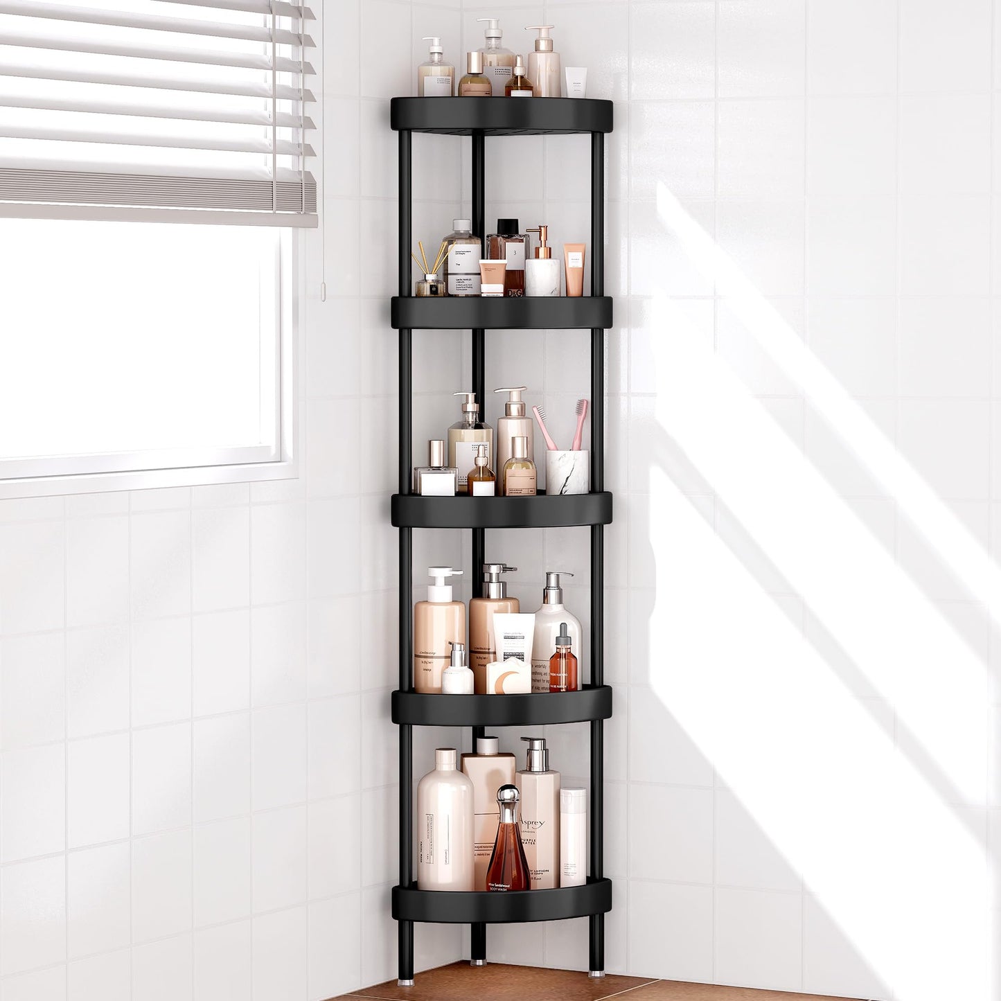 Corner Shower Caddy Adjustable Rustproof Aluminum Organizer